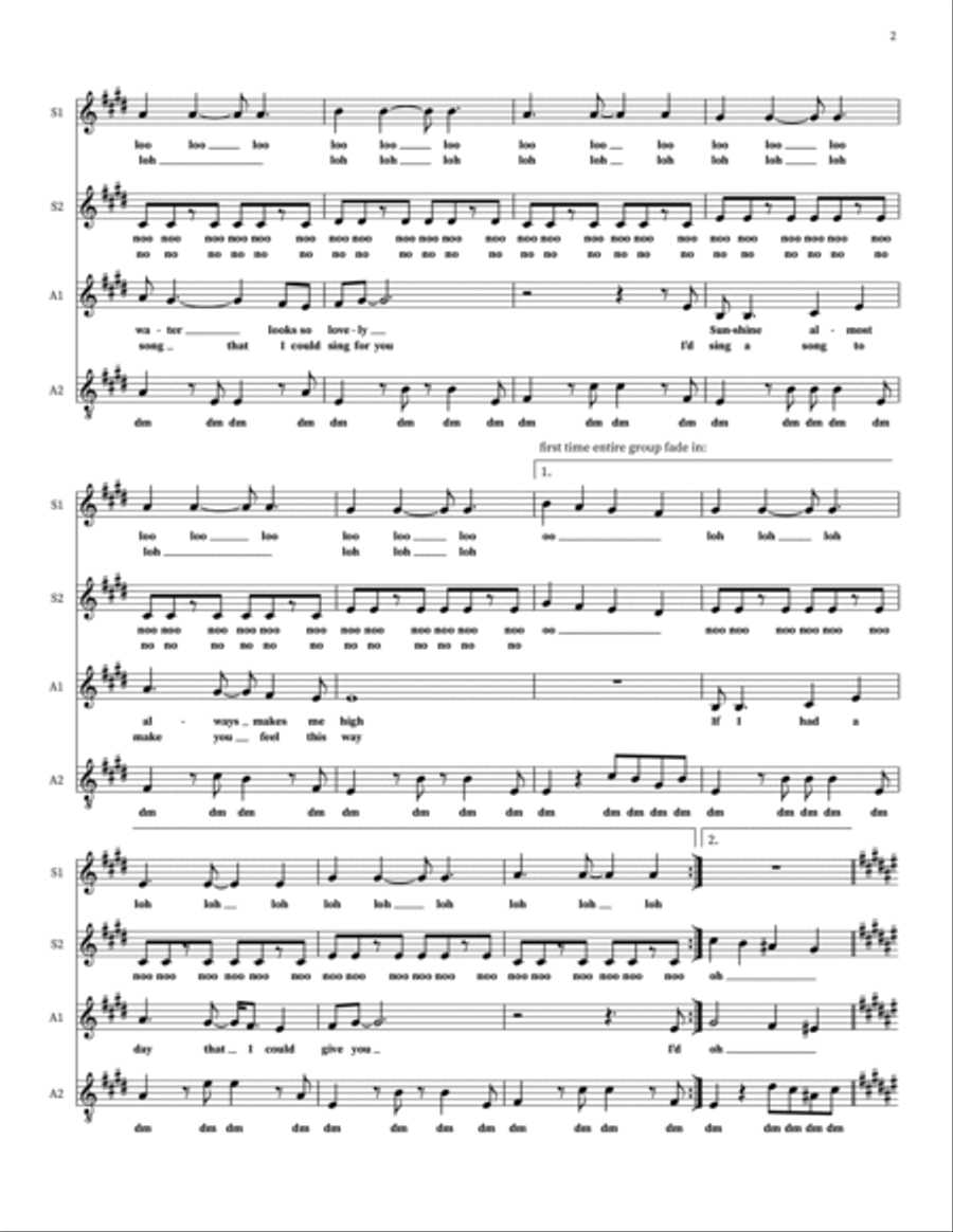 Sunshine On My Shoulders Sunshine On My Shoulders 4-Part scores gallery preview page 2