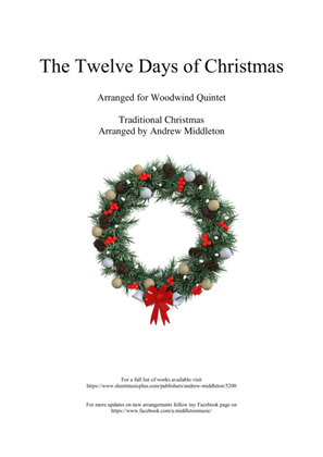Book cover for The Twelve Days of Christmas arranged for Woodwind Quintet