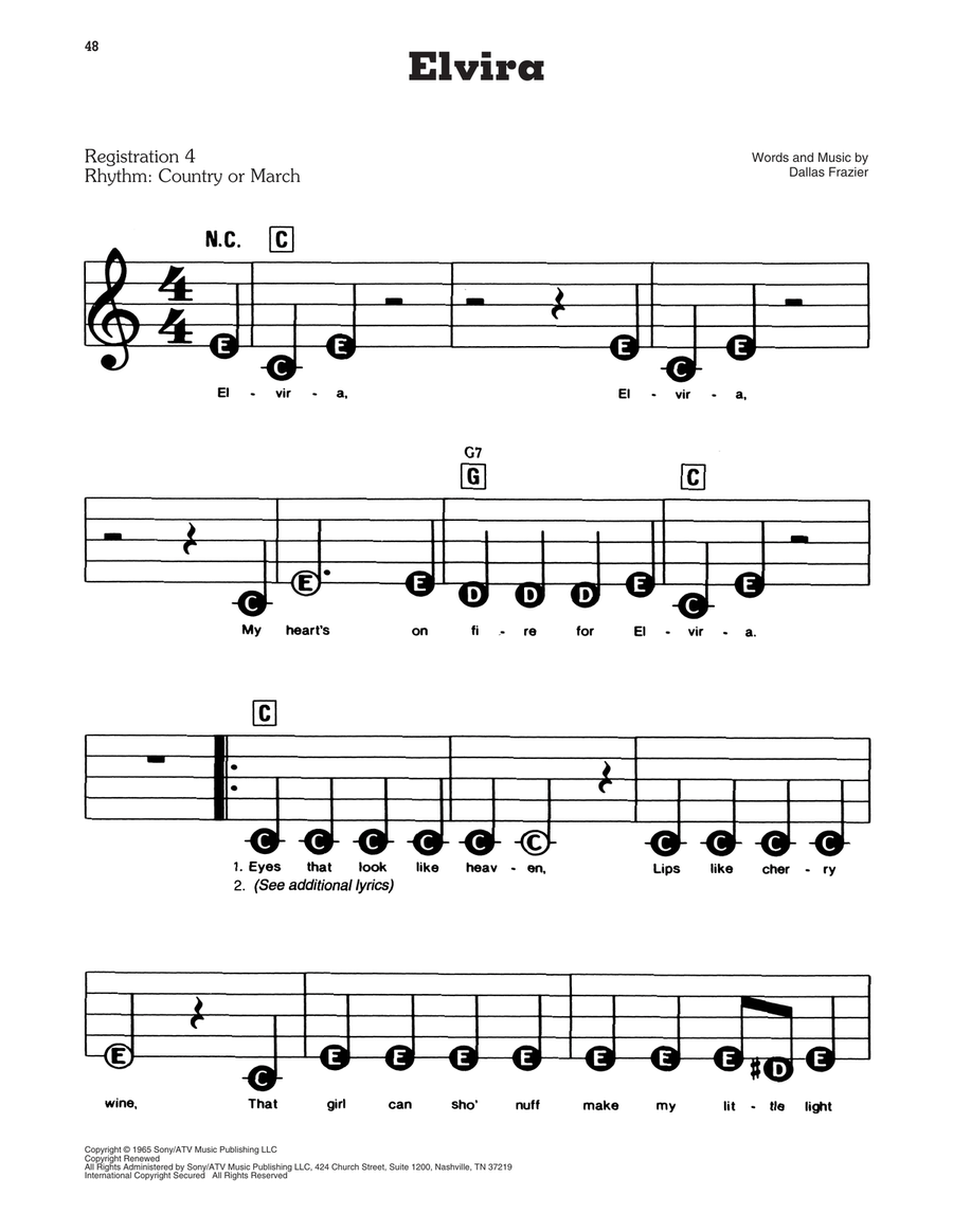 Elvira Elvira Electronic Keyboard scores gallery preview page 1