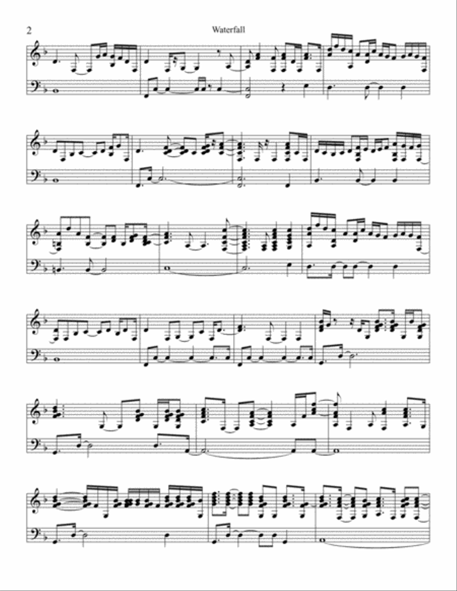 Waterfall Waterfall Piano Solo scores gallery preview page 2
