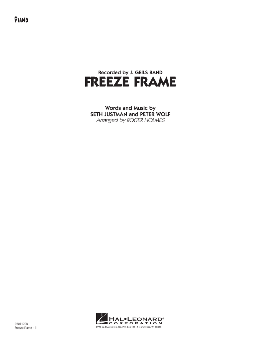 Freeze Frame - Piano Jazz Ensemble scores gallery preview page 1