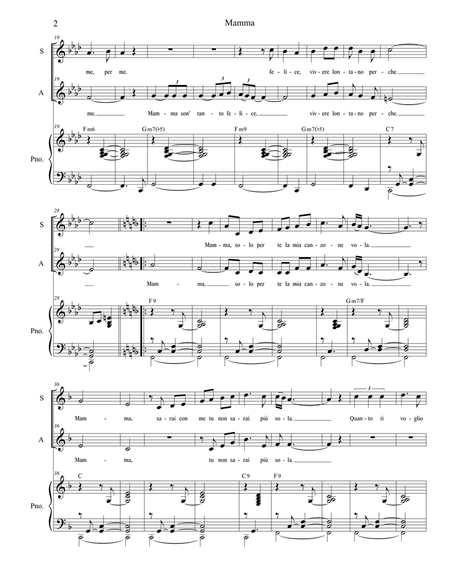 Mama (mamma) Vocal Duet scores gallery preview page 2