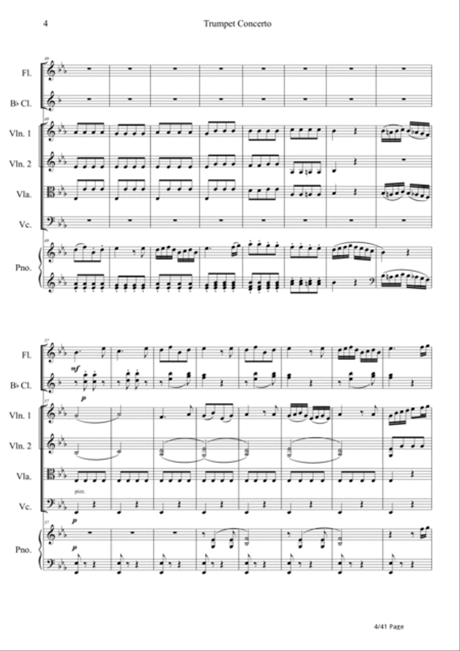 Trumpet Concerto 3. Allegro Orchestra scores gallery preview page 4