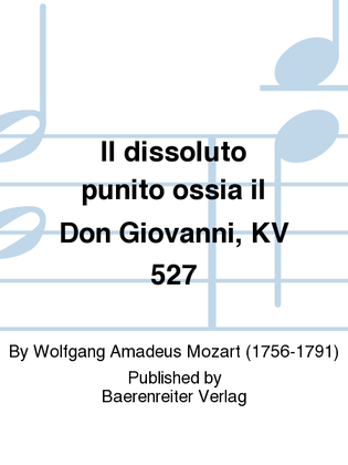 Book cover for Il dissoluto punito ossia il Don Giovanni, KV 527