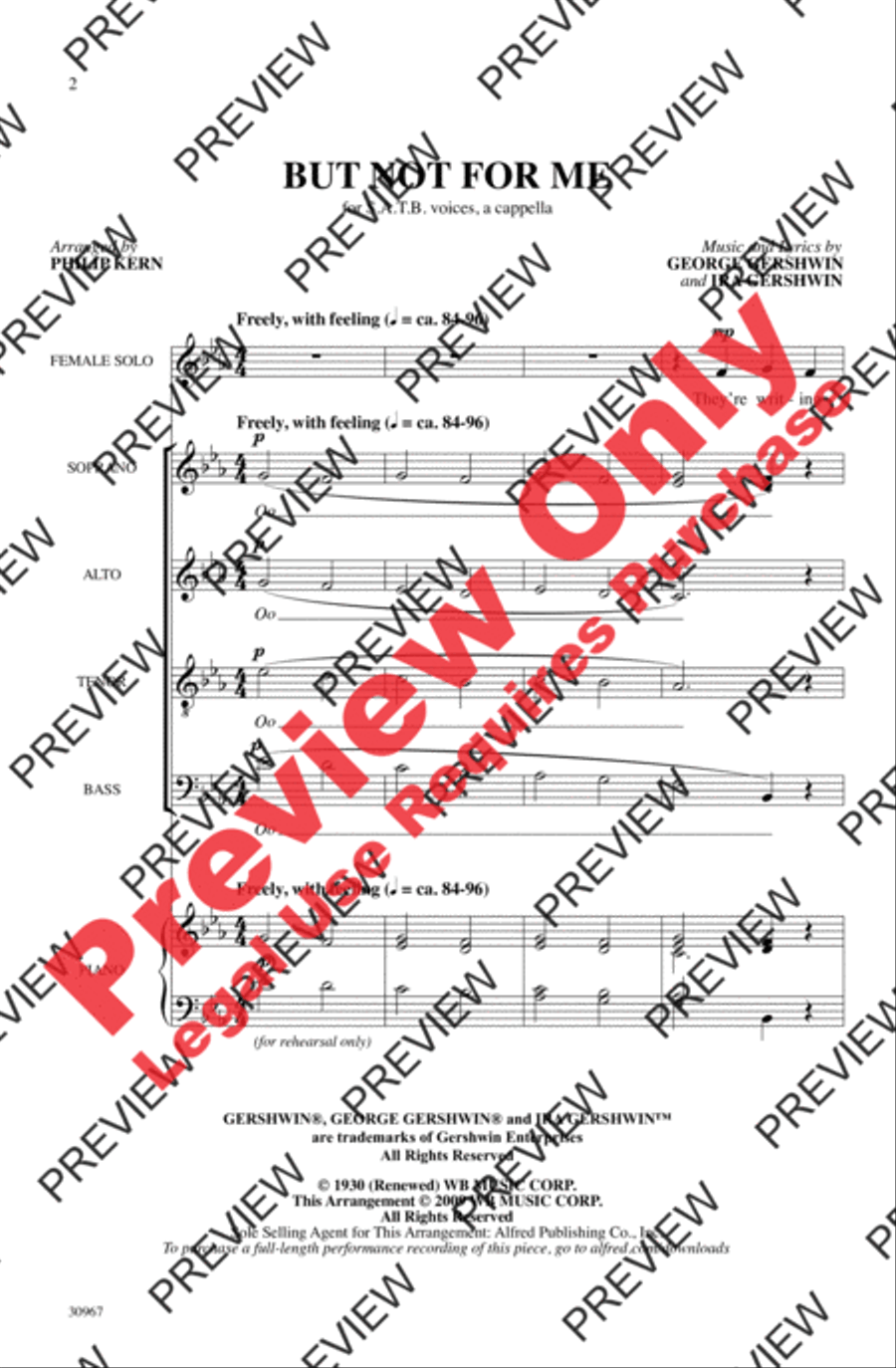 But Not for Me 4-Part scores gallery preview page 2