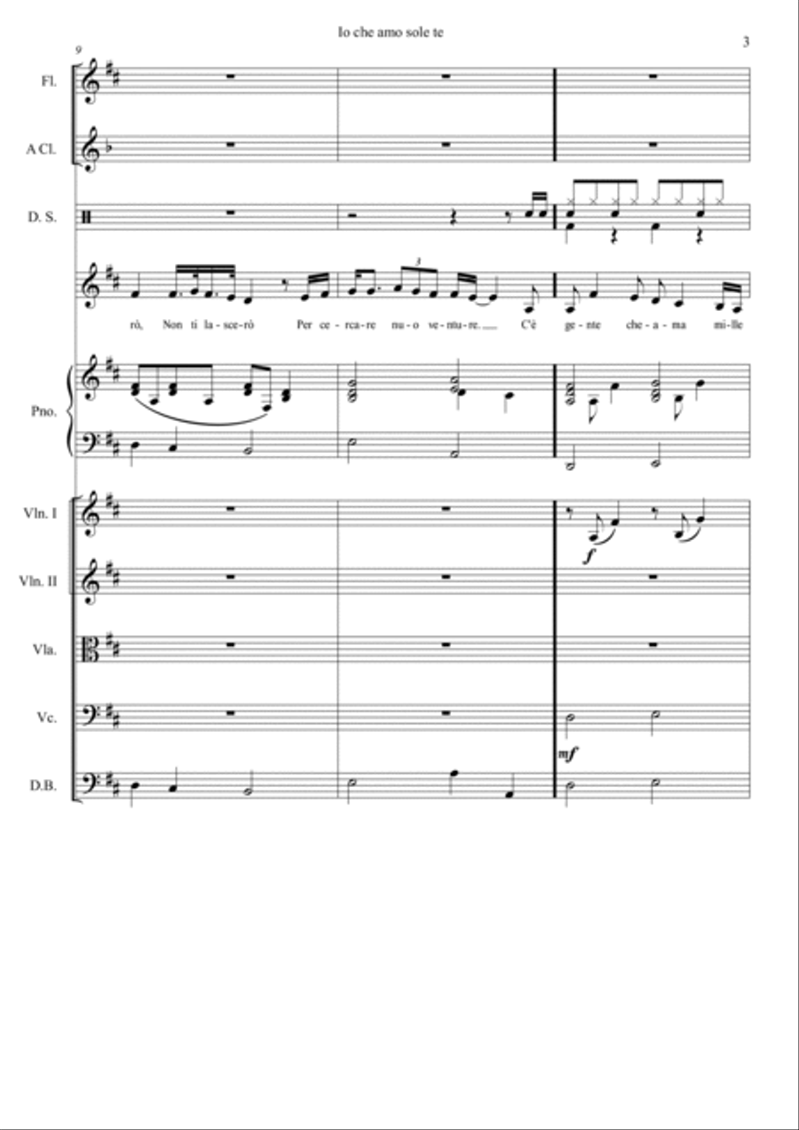 Io Che Amo Solo Te Clarinet scores gallery preview page 3