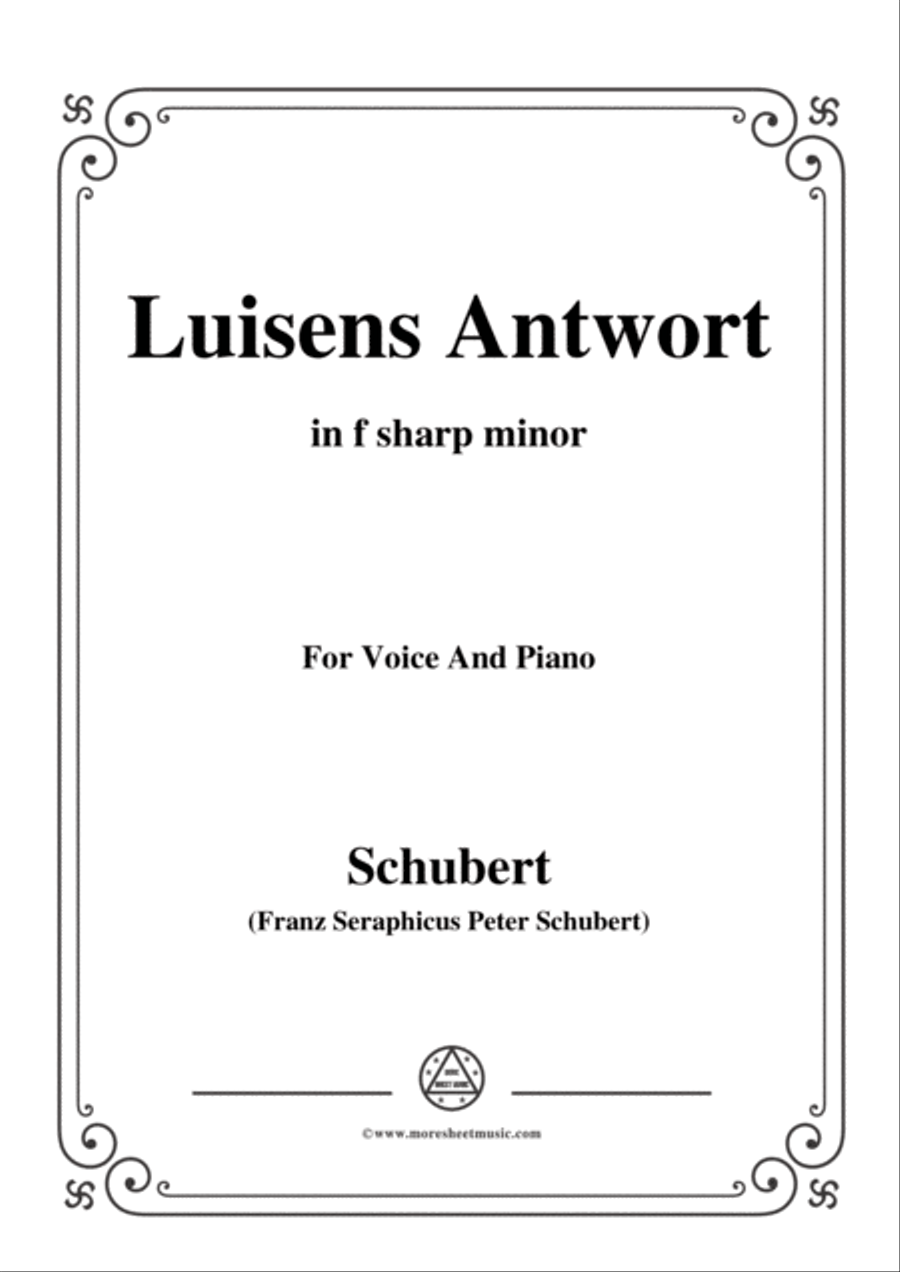 Schubert-Luisens Antwort,in f sharp minor,for Voice&Piano Voice scores gallery preview page 1