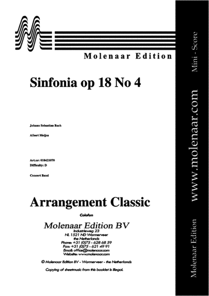 Sinfonia Opus 18 No 4