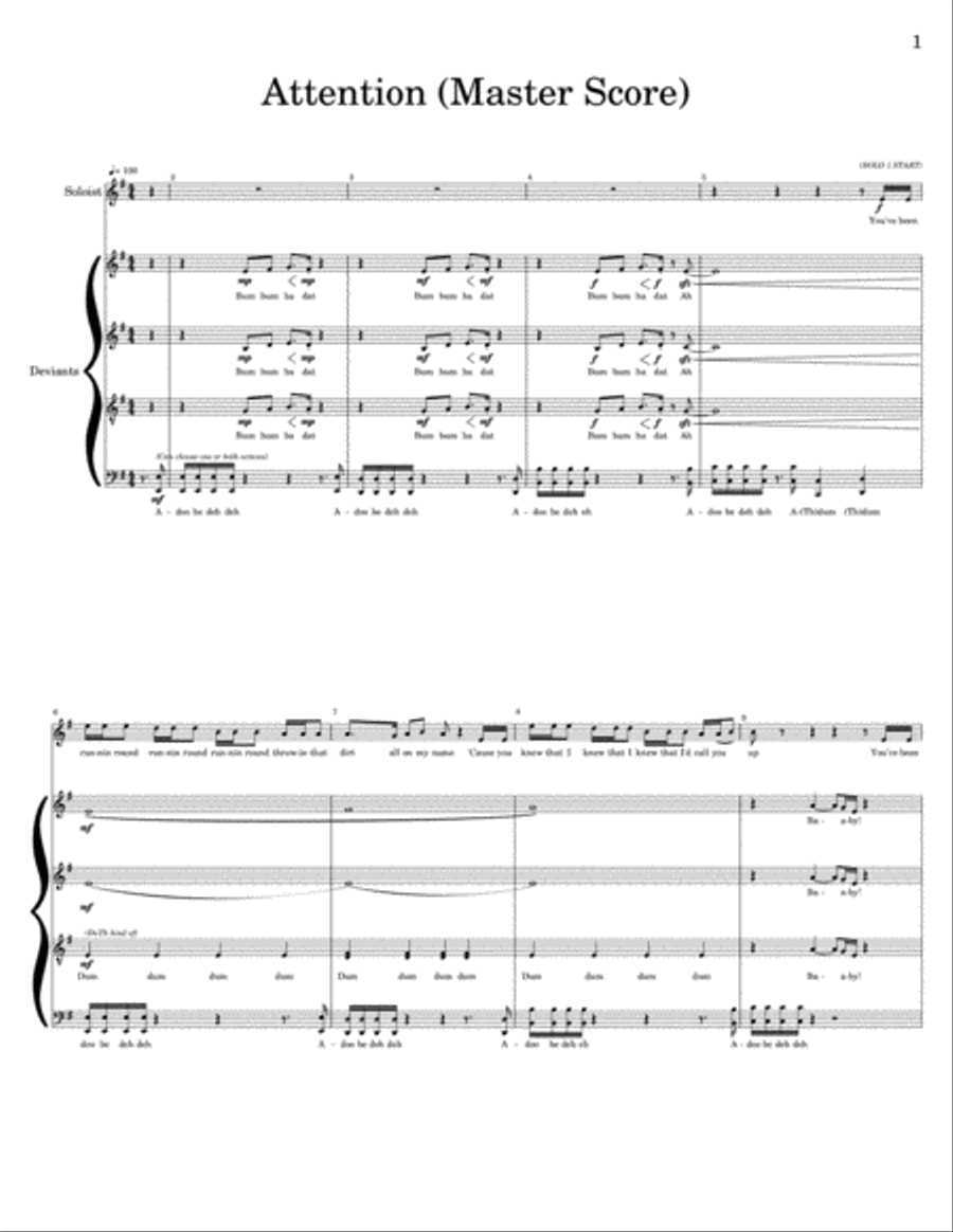 Attention 4-Part scores gallery preview page 1