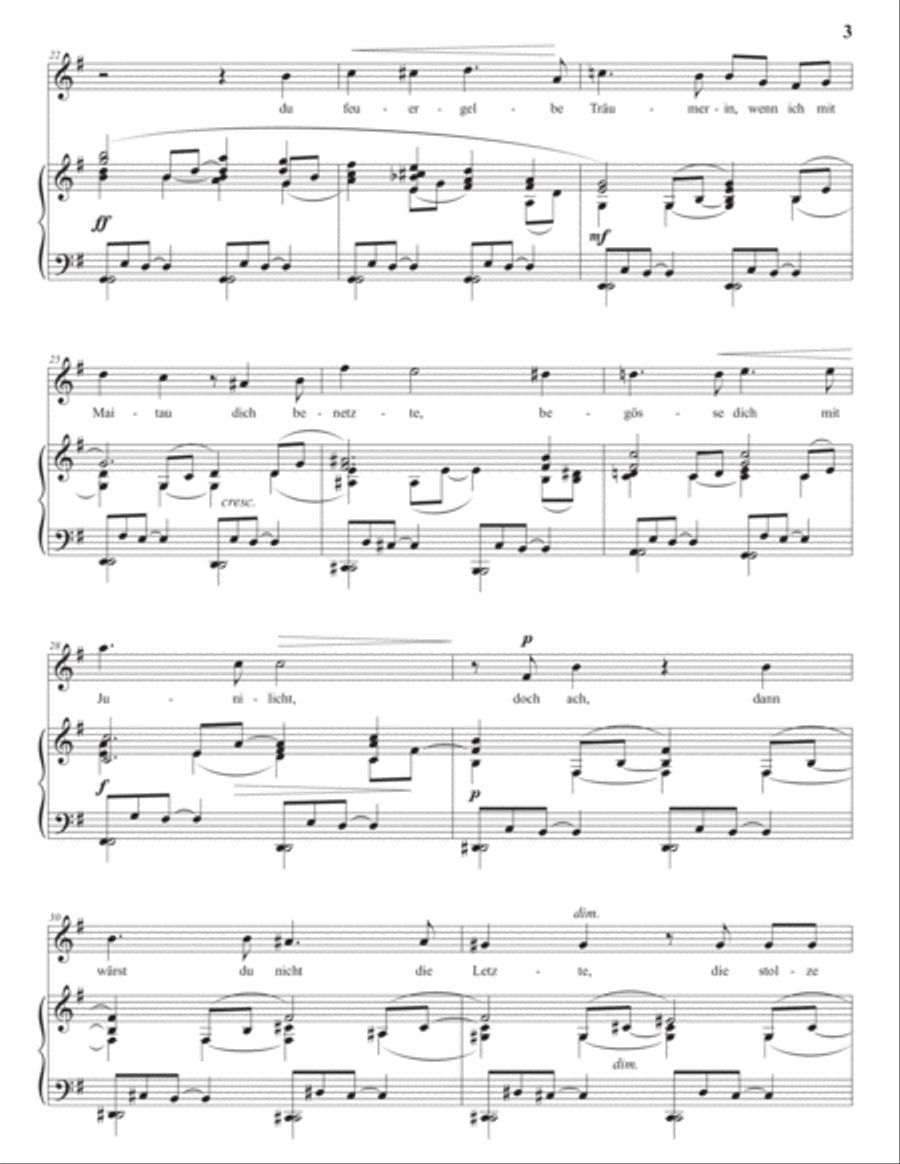 STRAUSS: Die Georgine, Op. 10 no. 4 (transposed to E minor) Voice scores gallery preview page 4