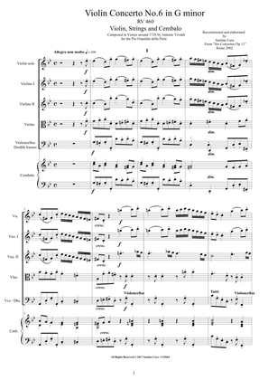 Vivaldi - Violin Concerto No.6 in G minor RV 460 Op.11 for Violin, Strings and Cembalo