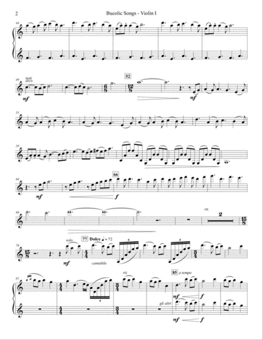 Bucolic Songs (parts) String Orchestra scores gallery preview page 2
