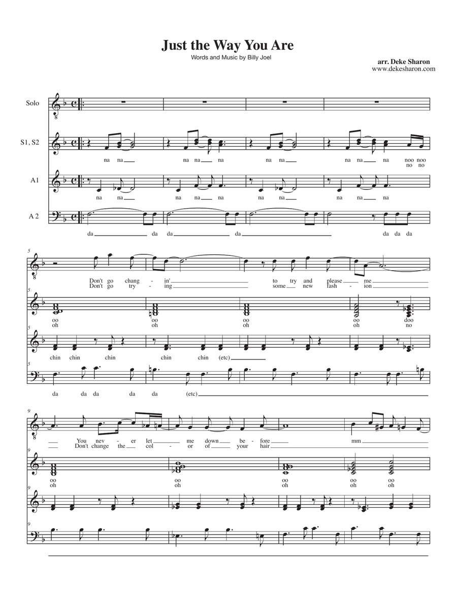 Just The Way You Are SA scores gallery preview page 1