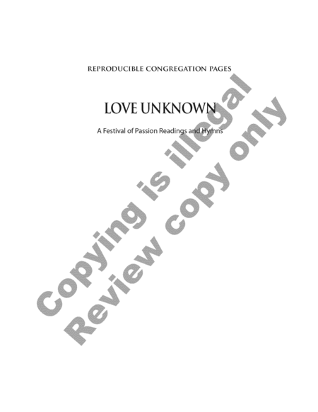 Love Unknown: A Festival of Passion Readings and Hymns (Leader's Guide)