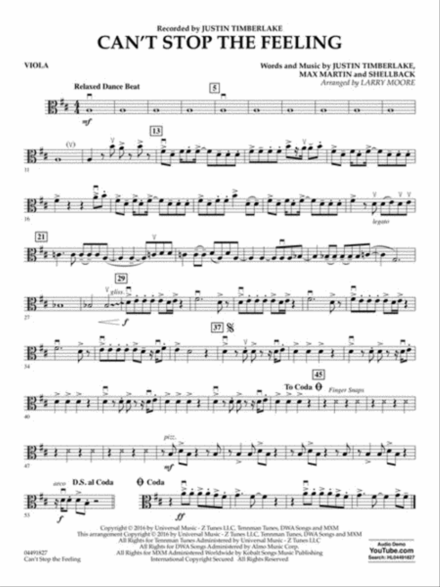 Can't Stop the Feeling String Orchestra scores gallery preview page 5
