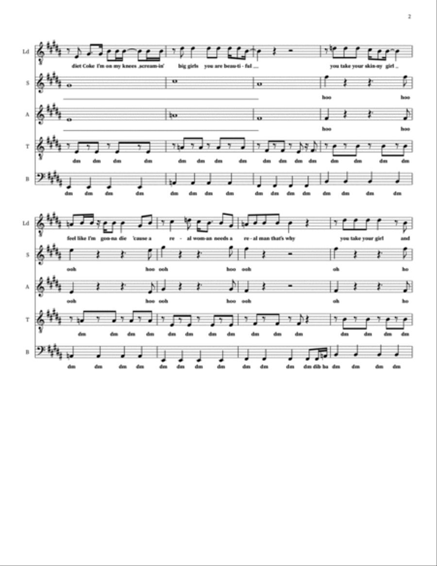 Big Girl (You Are Beautiful) 4-Part scores gallery preview page 2