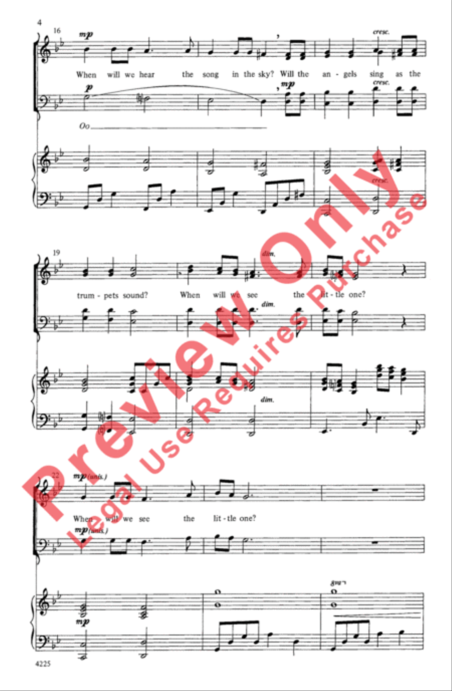 When Will We See the Little One? 4-Part scores gallery preview page 4
