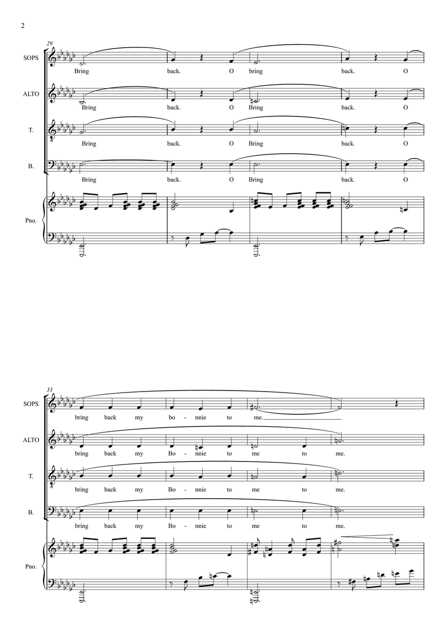 My Bonnie lies over the Ocean 4-Part scores gallery preview page 2