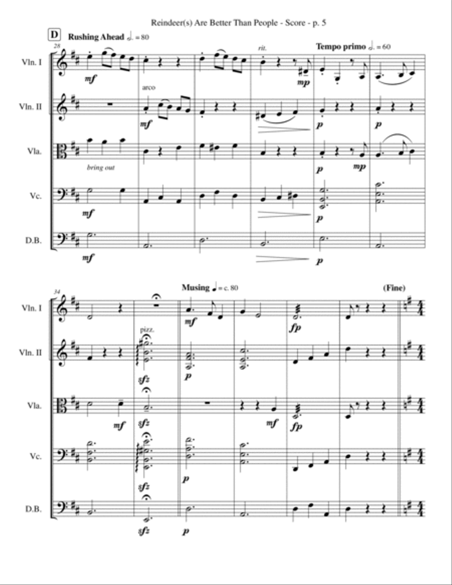 Reindeer(s) Are Better Than People String Quartet scores gallery preview page 5