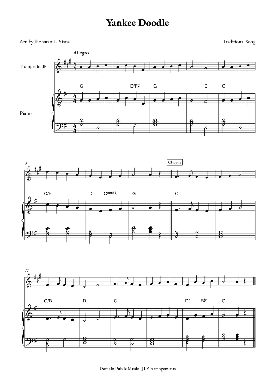 Yanke Doodle B-Flat Trumpet scores gallery preview page 1