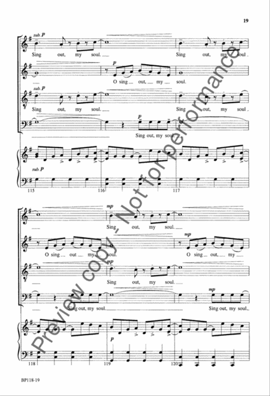 Sing Out, My Soul (SATB) Sing Out, My Soul (SATB) 4-Part scores gallery preview page 20