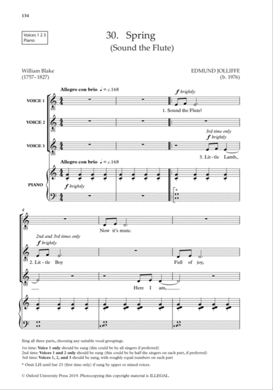 The Oxford Book of Flexible Choral Songs Unison Choir scores gallery preview page 19