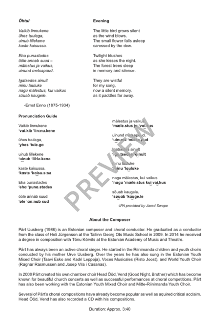Õhtul 4-Part scores gallery preview page 3