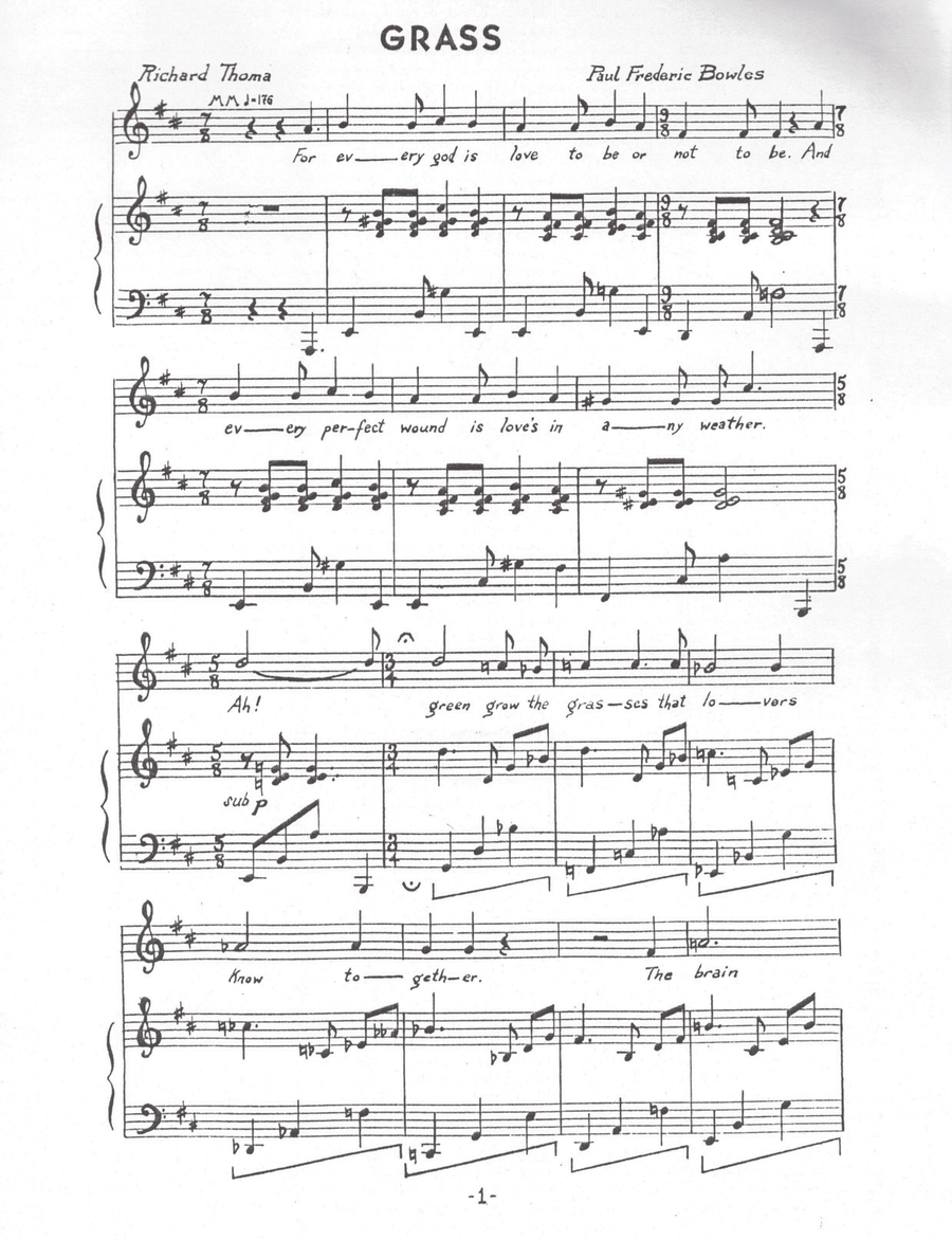 Grass Piano, Vocal scores gallery preview page 1