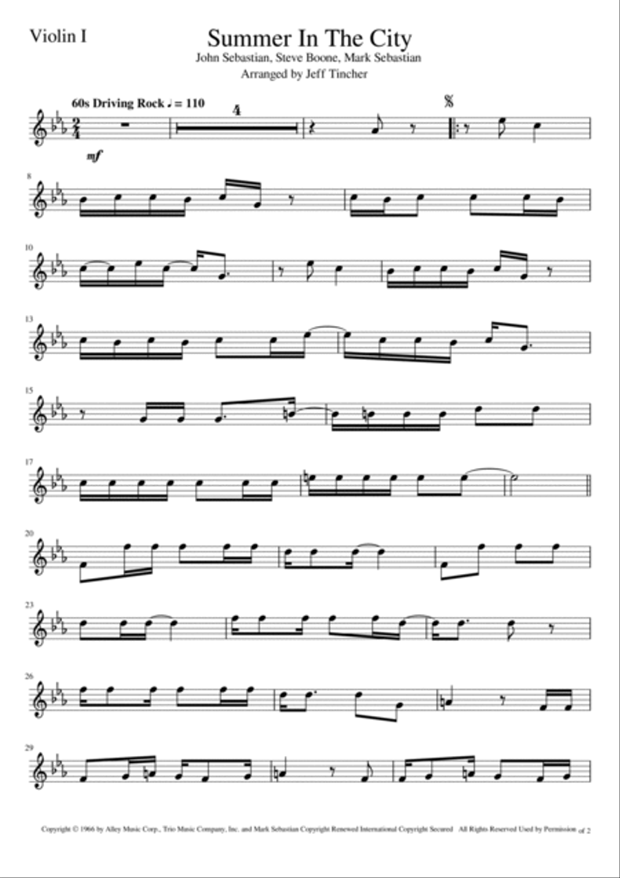 Summer In The City String Quartet scores gallery preview page 6