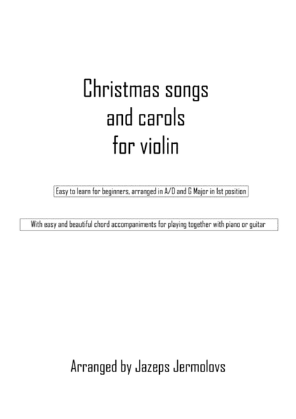 Best Christmas songs and chorals for violin with chord accompaniment image number null
