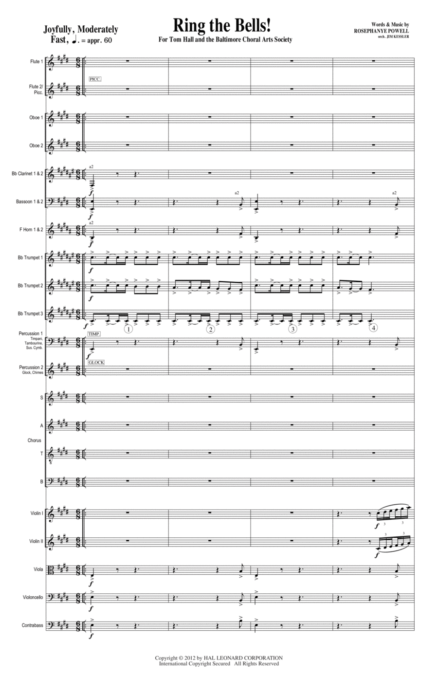 Ring The Bells! - Full Score Choir scores gallery preview page 1