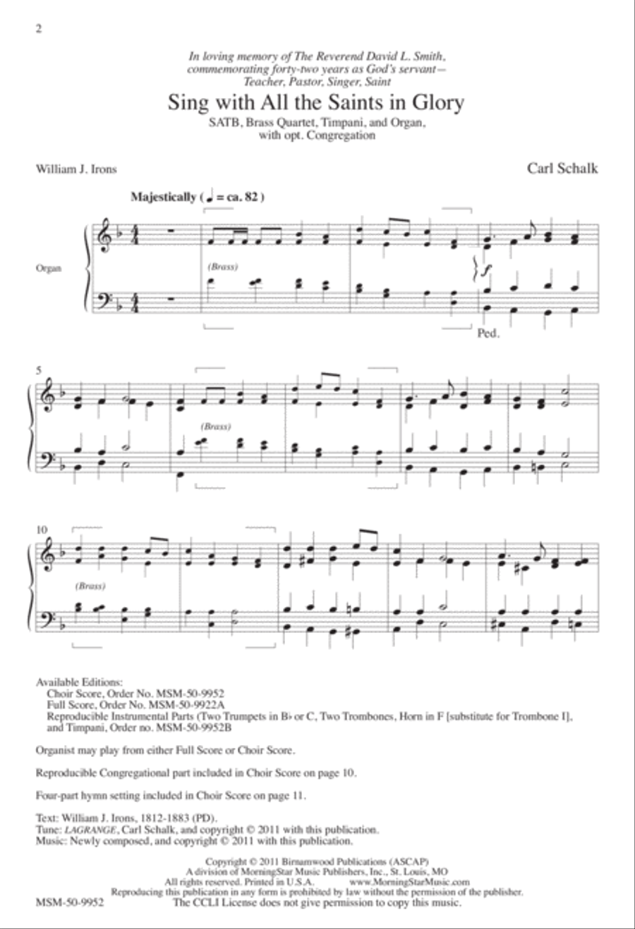 Sing with All the Saints In Glory 4-Part scores gallery preview page 2