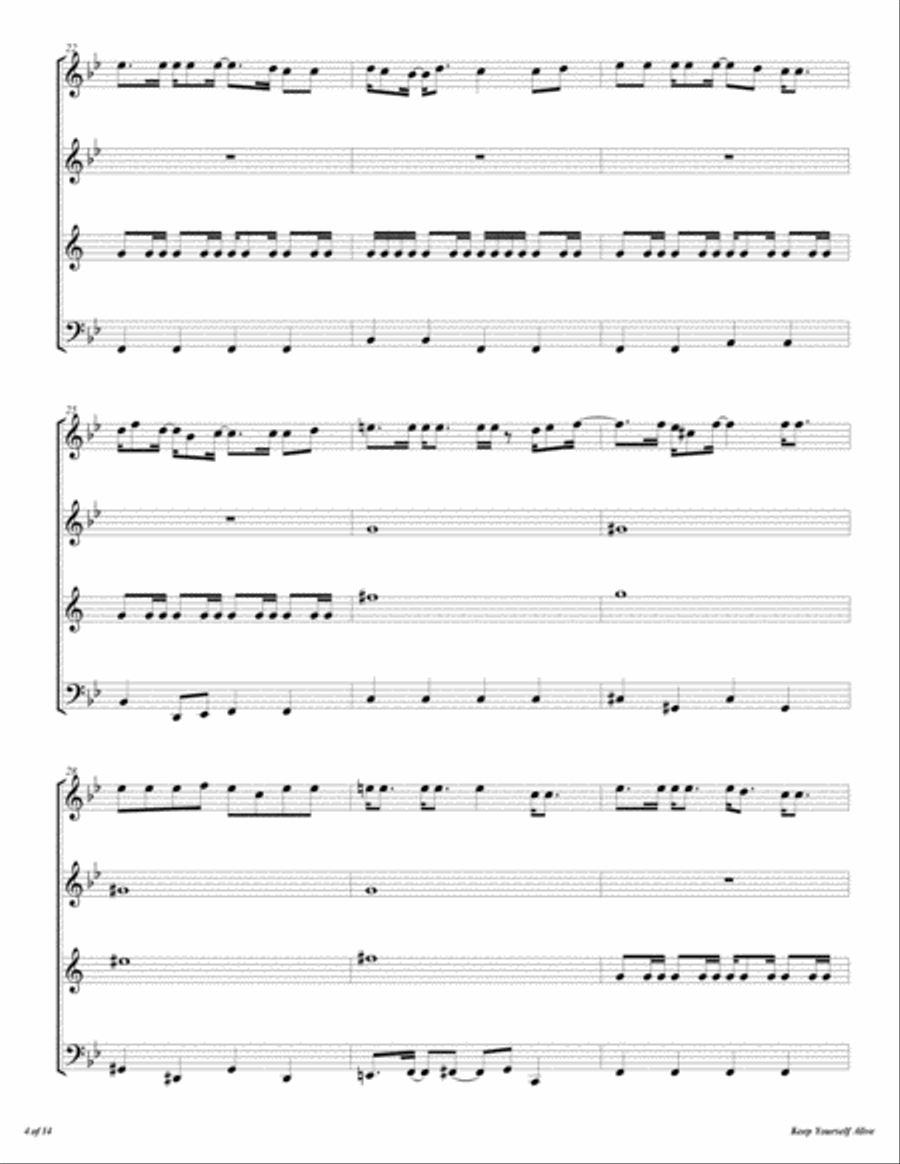 Keep Yourself Alive Woodwind Quartet scores gallery preview page 5