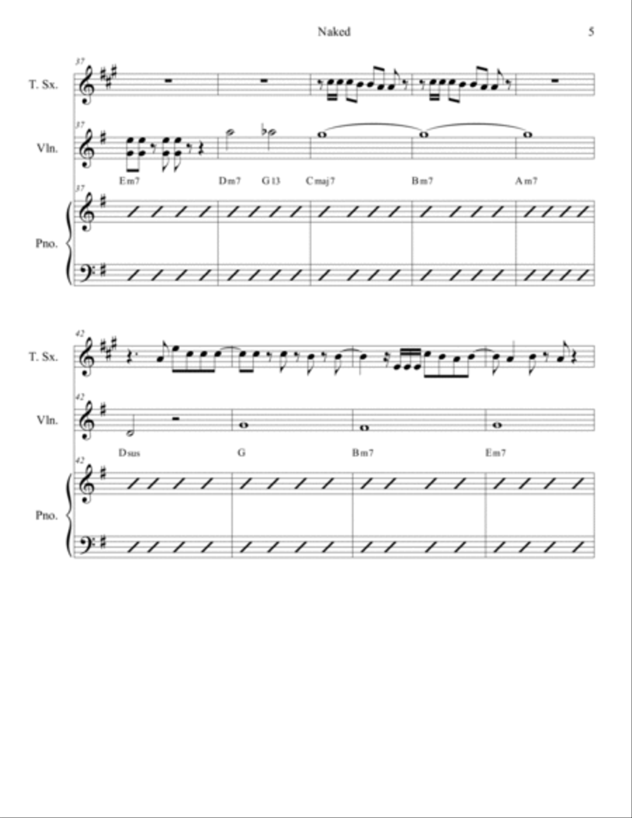 Naked Naked Tenor Saxophone scores gallery preview page 5