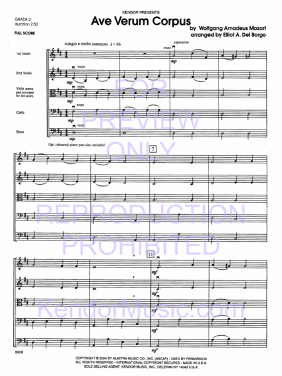 Ave Verum Corpus Ave Verum Corpus String Orchestra scores gallery preview page 4
