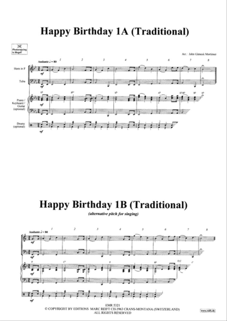 Happy Birthday Brass Ensemble scores gallery preview page 3