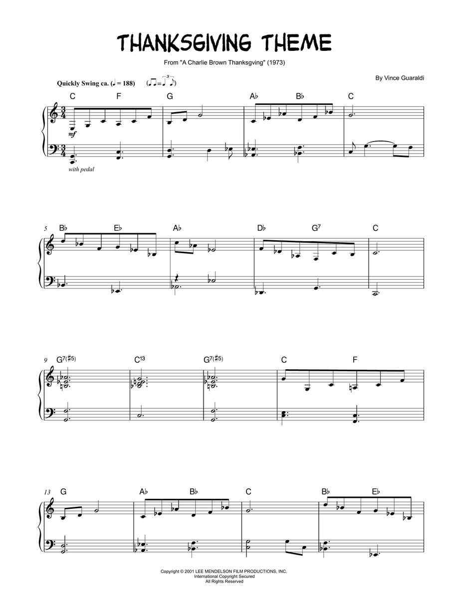 Thanksgiving Theme Piano Solo scores gallery preview page 3