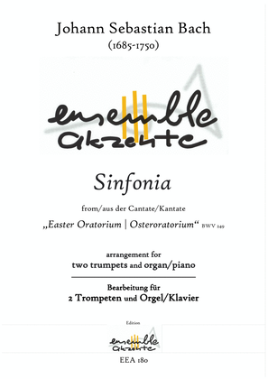 Book cover for Sinfonia from Easter Oratorium BWV 249 - arrangement for two trumpets and organ
