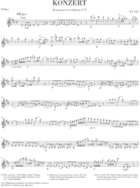 Violin Concerto No. 4 in D Major K218