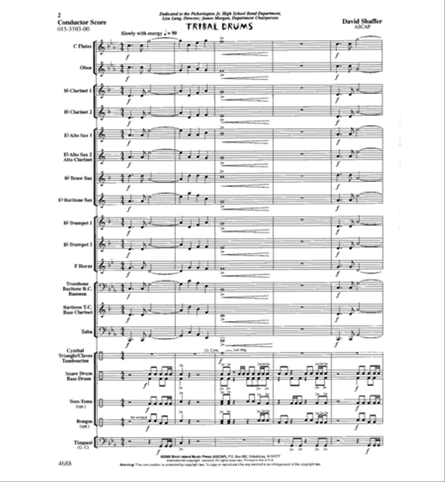 Tribal Drums Concert Band scores gallery preview page 2
