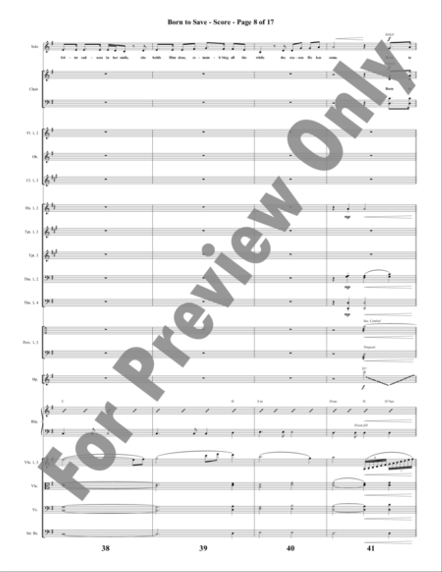Born to Save - Orchestration Choir scores gallery preview page 9