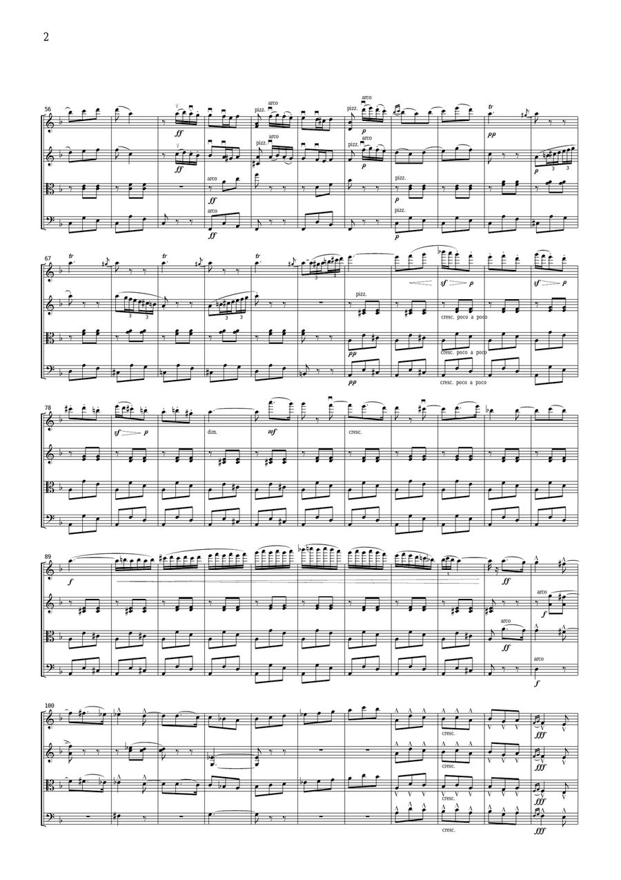Bizet Aragonaise from Carmen, for string quartet, CB101 String Quartet scores gallery preview page 2
