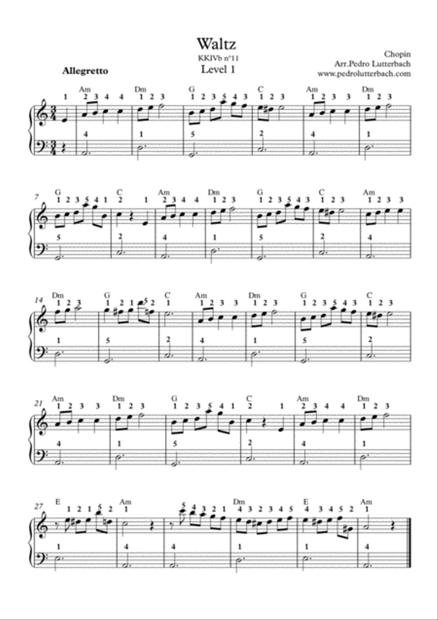 Chopin's Op.posth Waltz Chopin's Op.posth Waltz Easy Piano scores gallery preview page 1