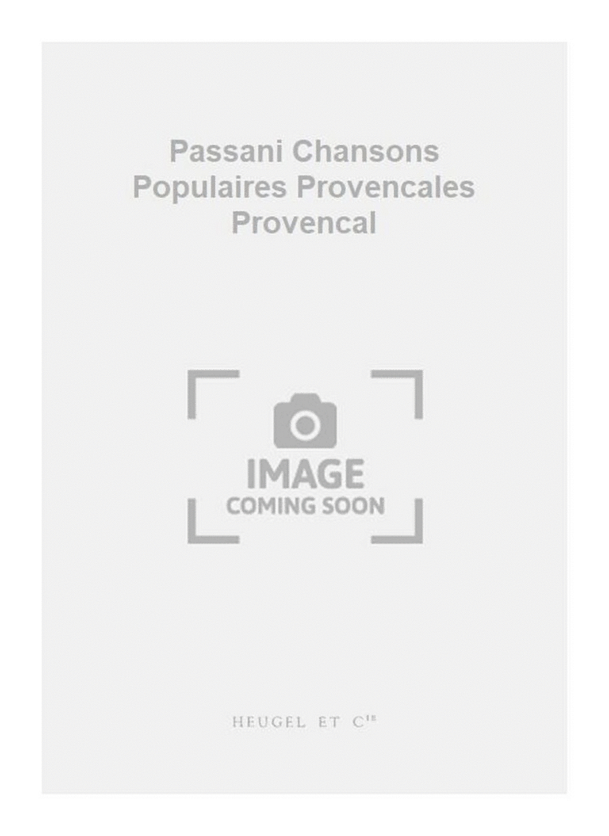Passani Chansons Populaires Provencales Provencal