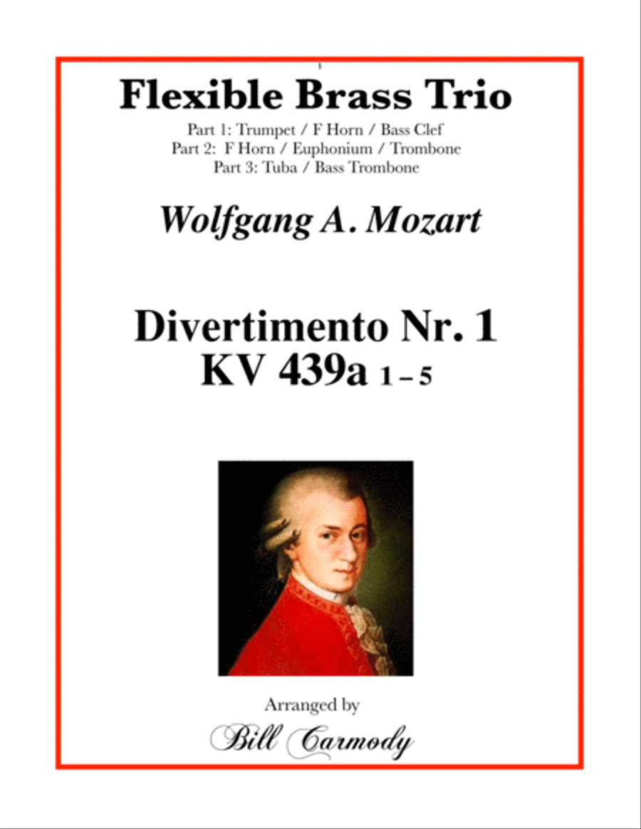 Mozart Divertimento Nr. 1 (K. 439a) Flexible Brass Tro Brass Ensemble scores gallery preview page 1