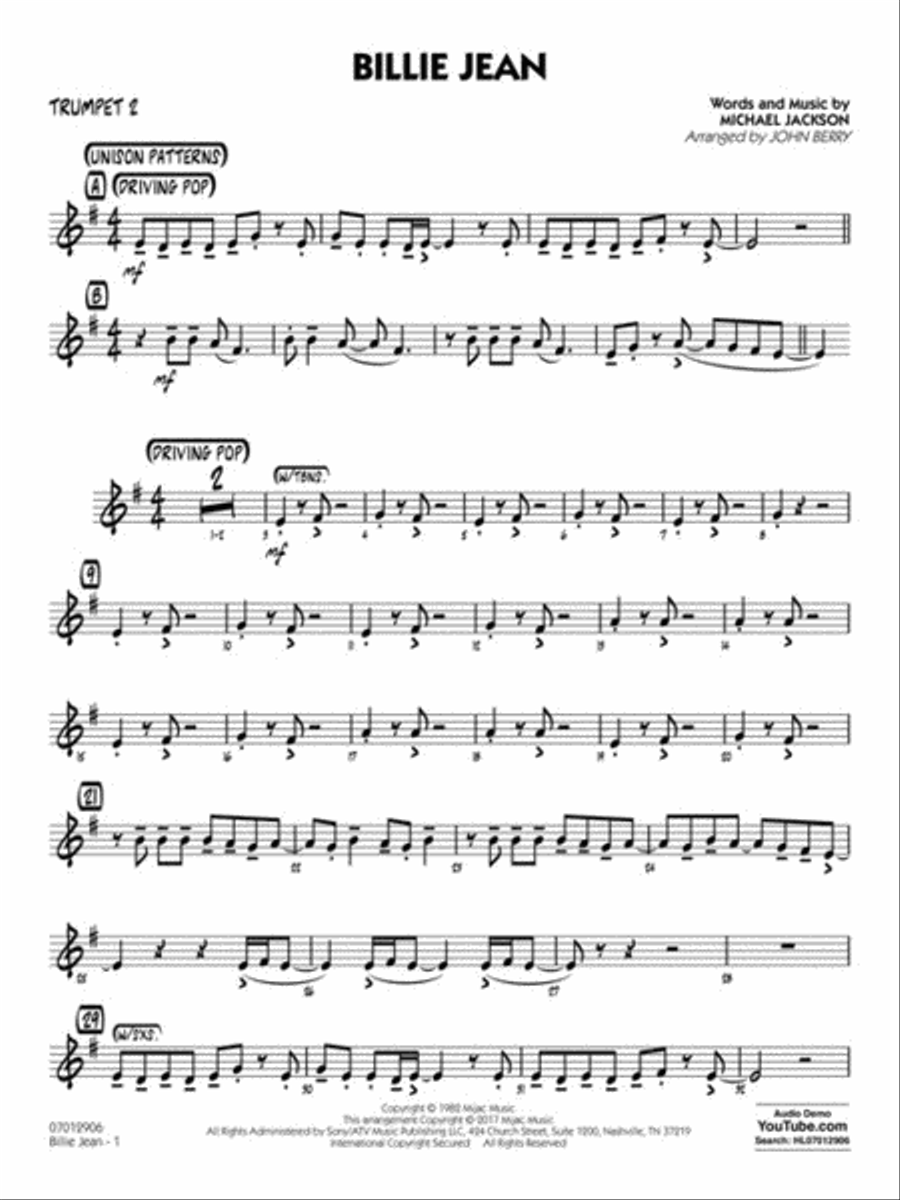 Billie Jean Billie Jean Jazz Ensemble scores gallery preview page 5