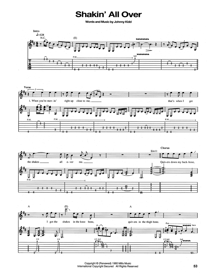 Shakin' All Over Acoustic Guitar scores gallery preview page 1