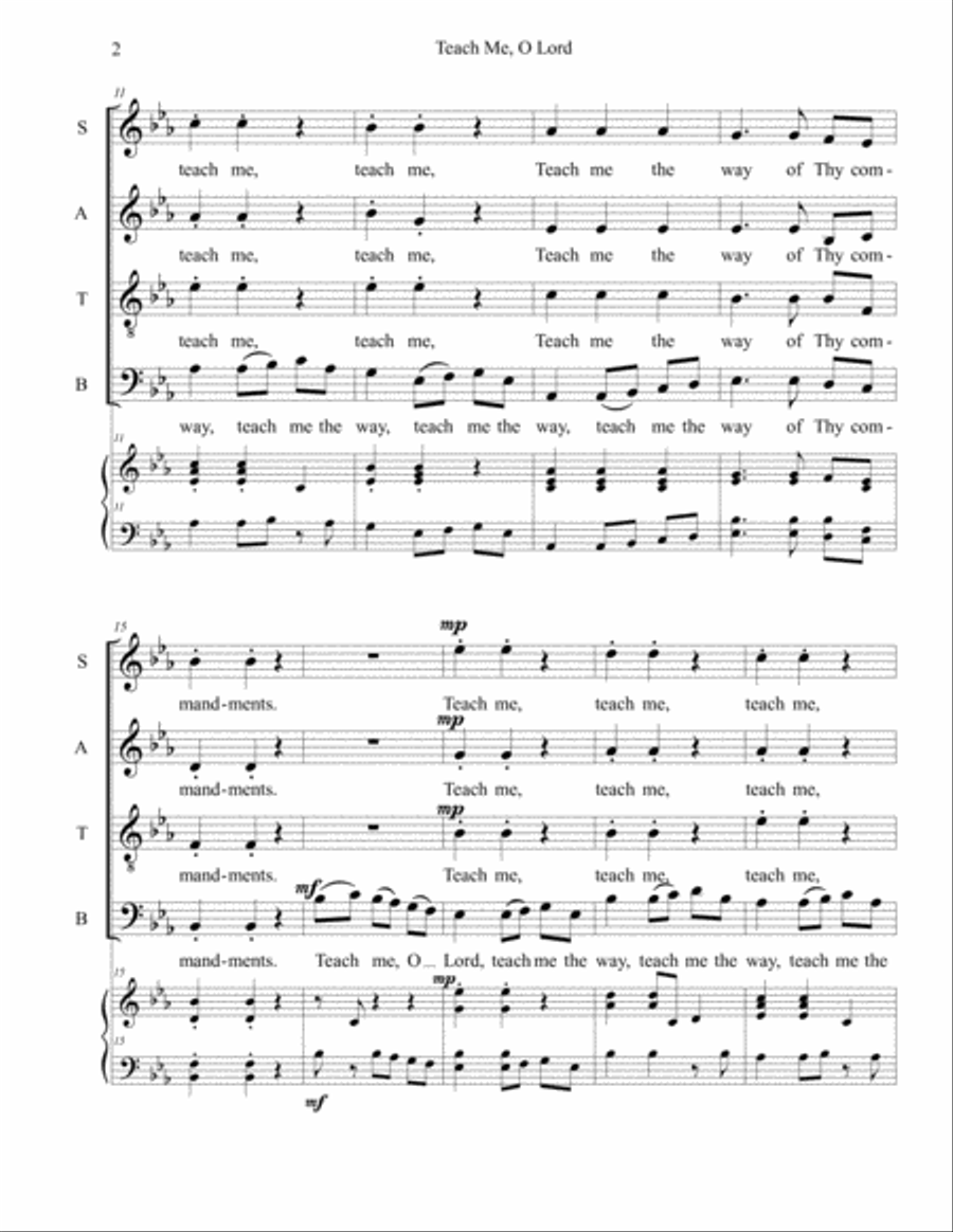 Teach Me, O Lord Teach Me, O Lord 4-Part scores gallery preview page 2