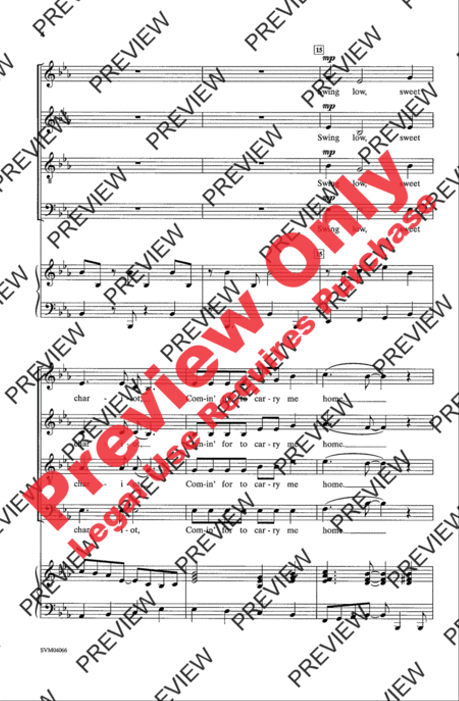 Swing Low, Sweet Chariot 4-Part scores gallery preview page 4