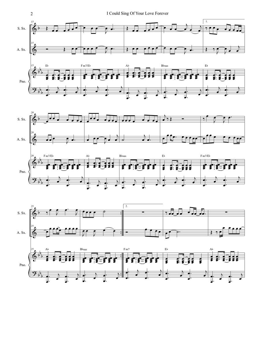 I Could Sing Of Your Love Forever Woodwind Duet scores gallery preview page 2